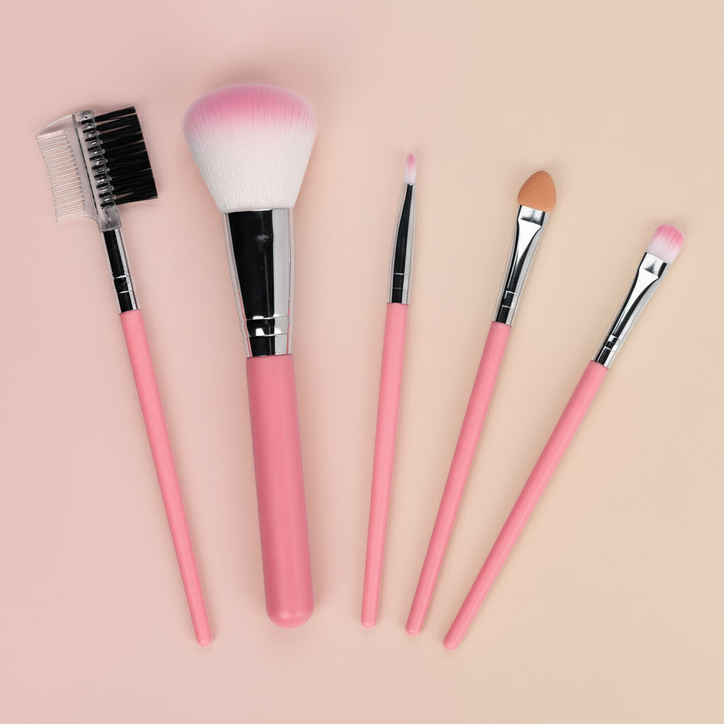 Set de Pinceaux de Maquillage 5/7/11 Pièces – Poudre, Fond de Teint, Fard à Paupières et Blush