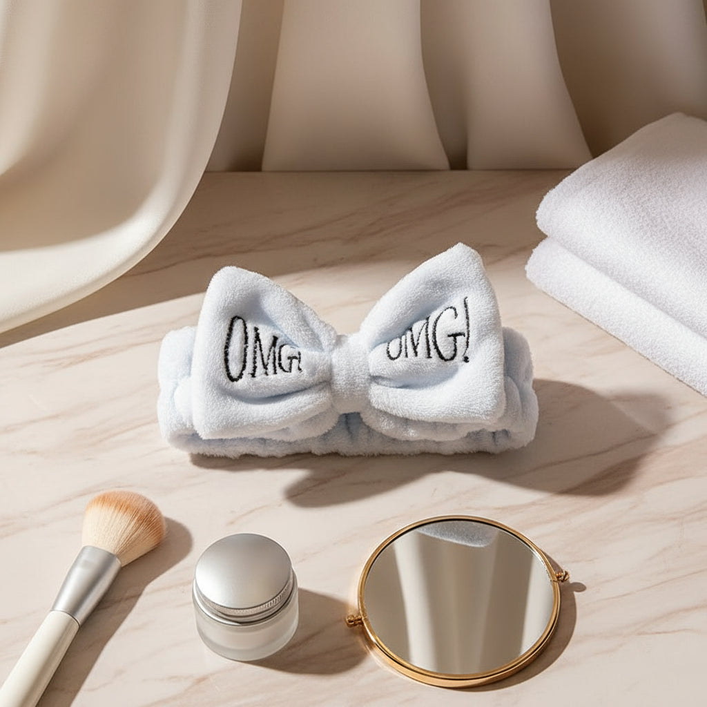 Bandeau Doux pour Soins Visage – Style Baddie Chic avec Nœud ou Oreilles