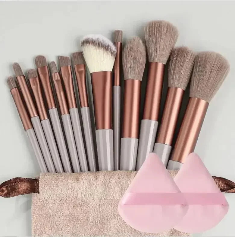 Set de 13 Pinceaux de Maquillage Professionnels – Poils Doux pour Teint, Poudre, Fard et Estompe