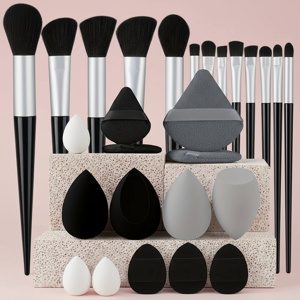 Kit de Pinceaux Maquillage Professionnel 8 à 29 Pièces – Doux & Polyvalents