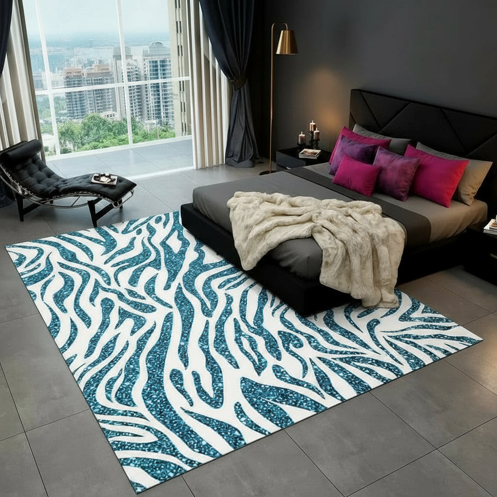 Tapis zébré coloré 3D