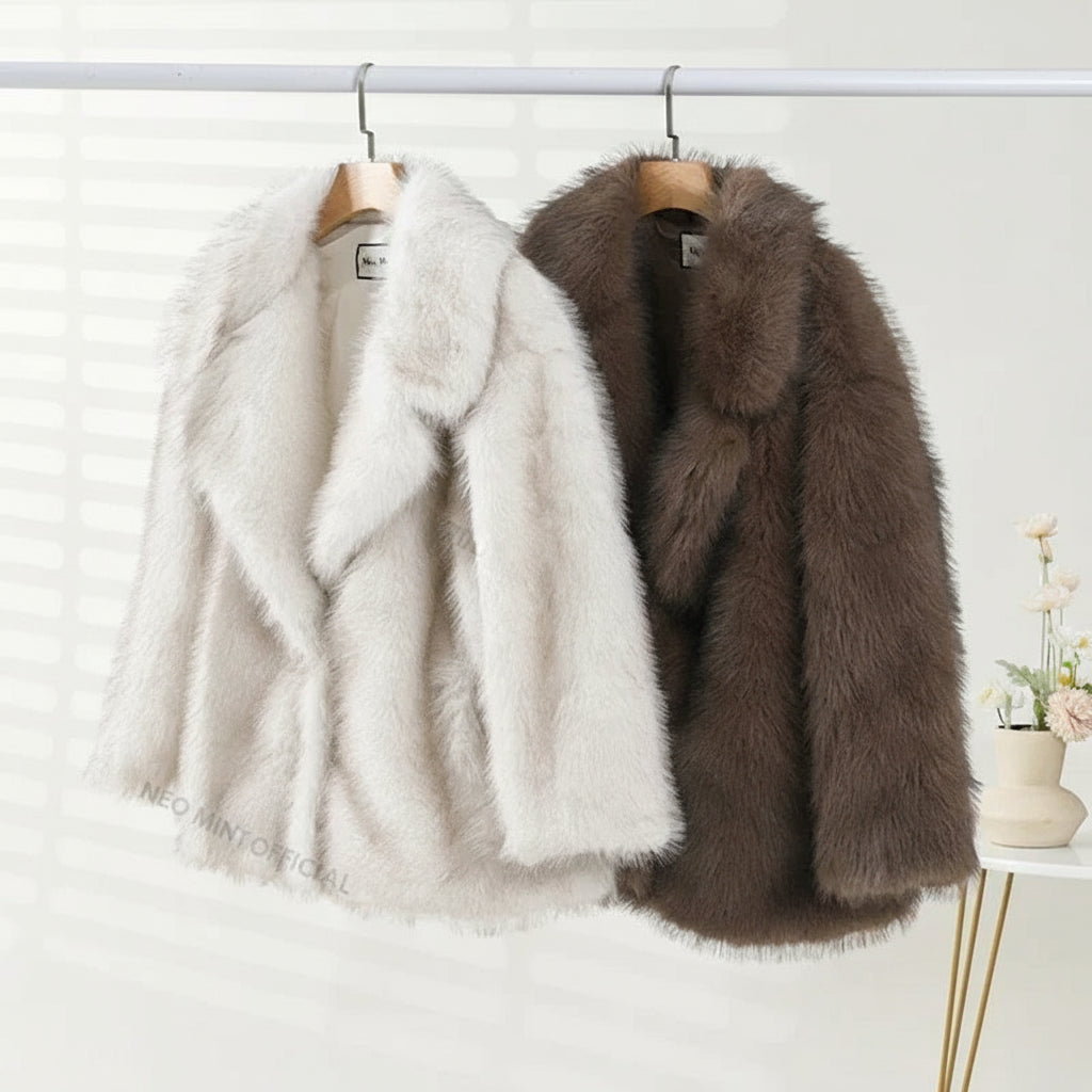 Veste Oversize en Fausse Fourrure Dégradée