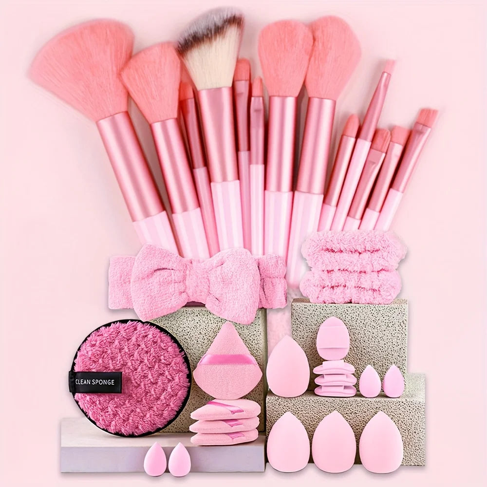 Ensemble Complet de Pinceaux de Maquillage 33 pièces –  | Poils Synthétiques Ultra-Doux