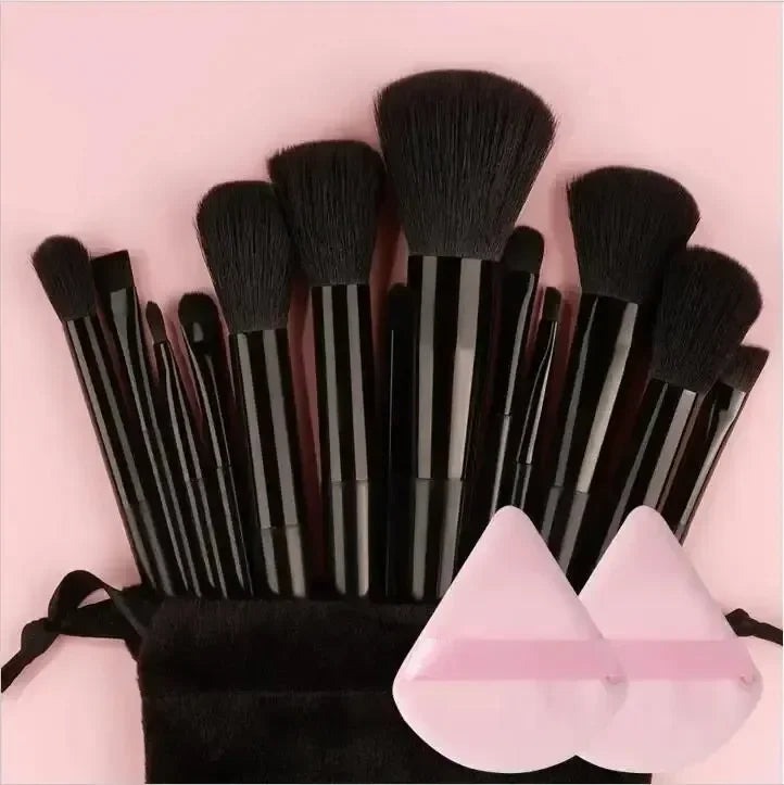 Set de 13 Pinceaux de Maquillage Professionnels – Poils Doux pour Teint, Poudre, Fard et Estompe