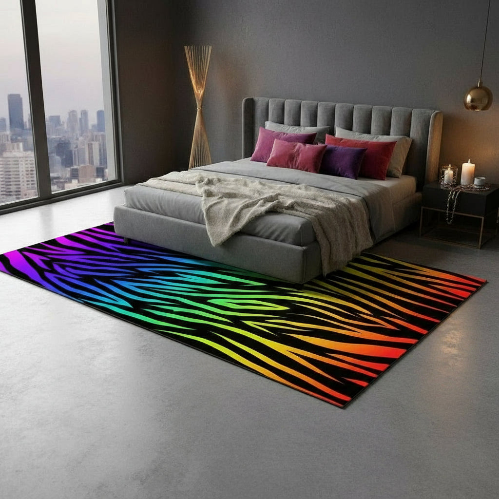 Tapis zébré coloré 3D