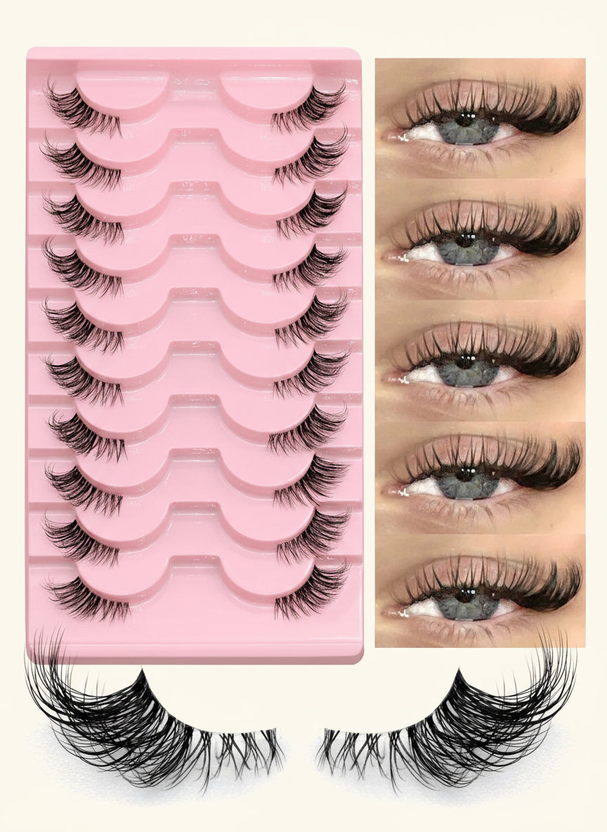 Faux Cils – Effet Wispy & Bande Transparente