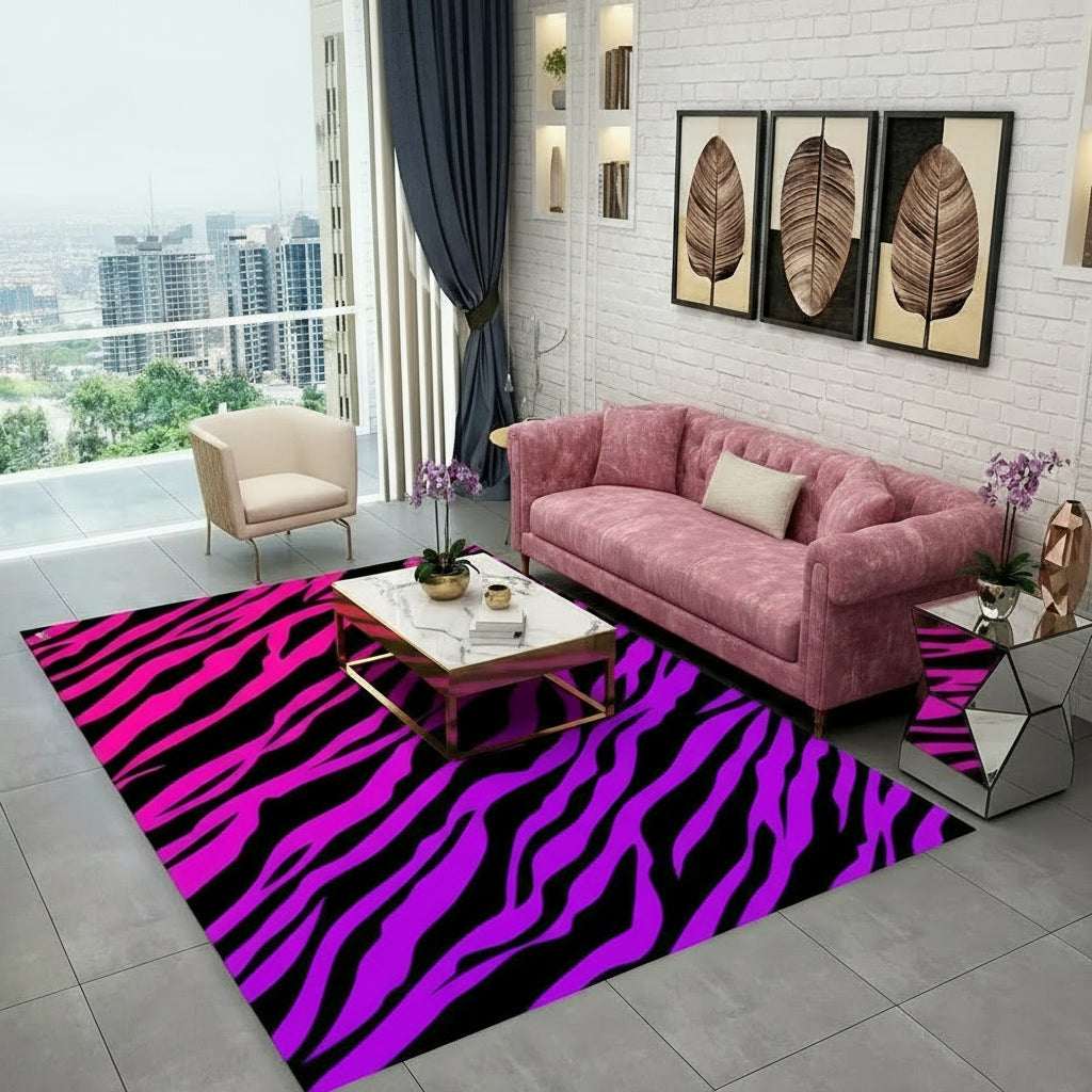 Tapis zébré coloré 3D