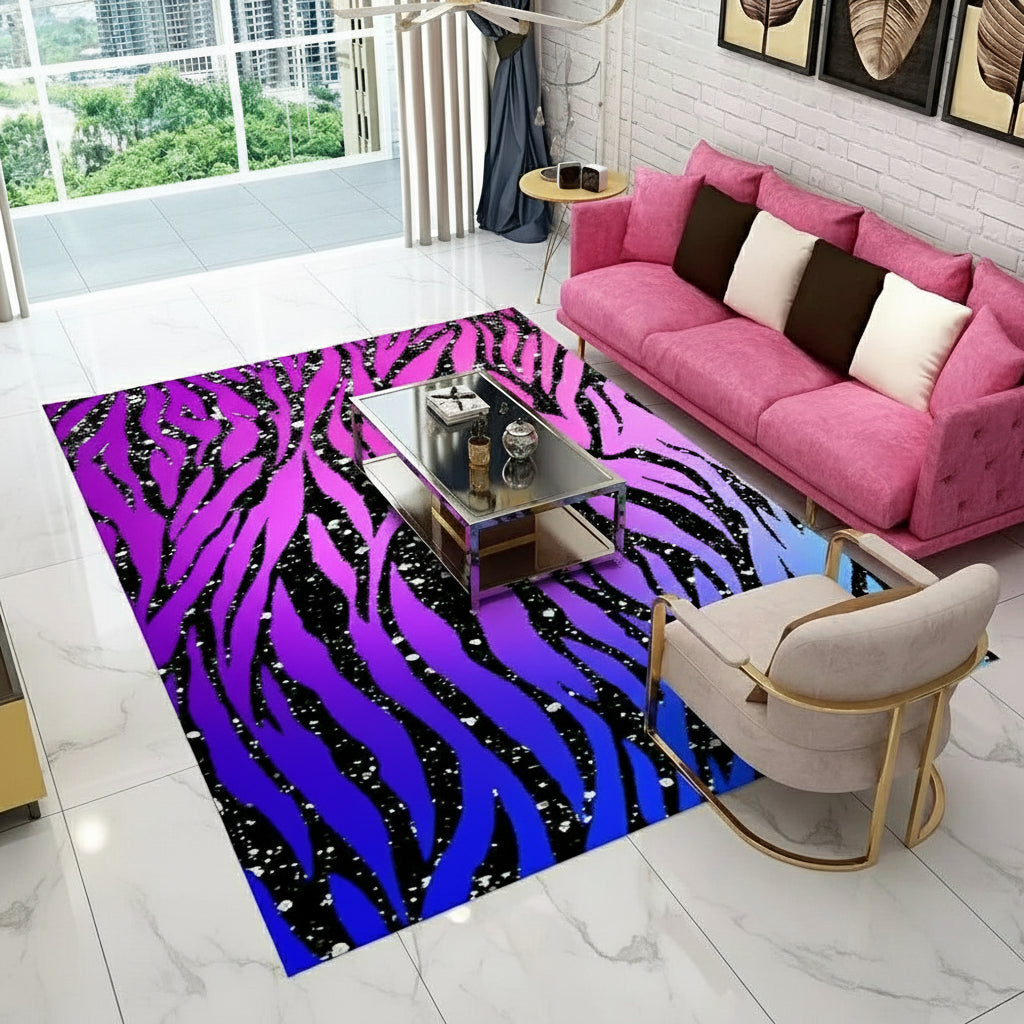 Tapis zébré coloré 3D