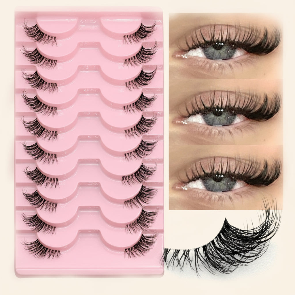 Faux Cils – Effet Wispy & Bande Transparente