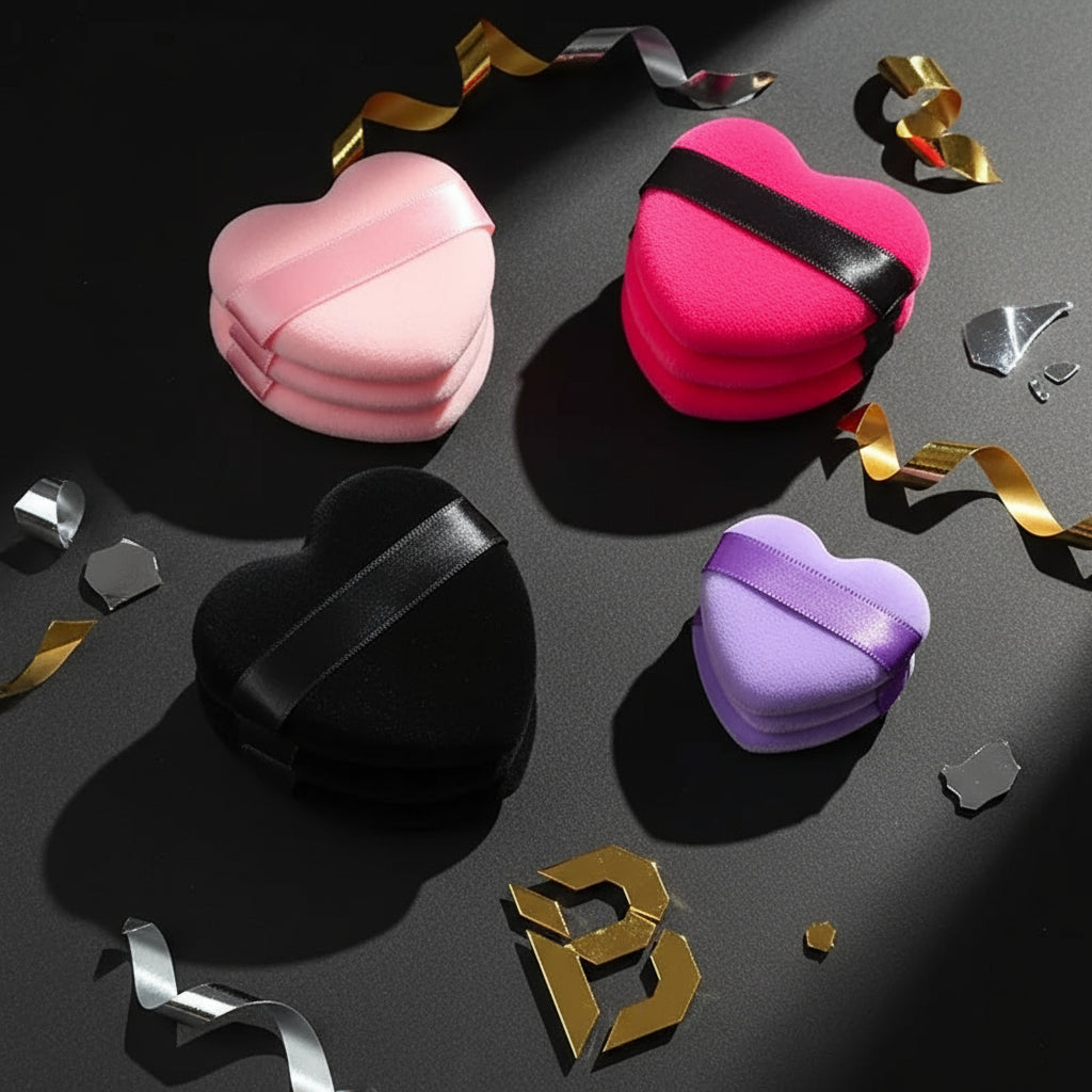 Éponge Maquillage Velours Coeur – Douce & Confortable