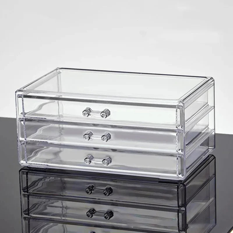 Organisateur Transparent à Tiroirs – Rangement Maquillage, Bijoux et Cosmétiques