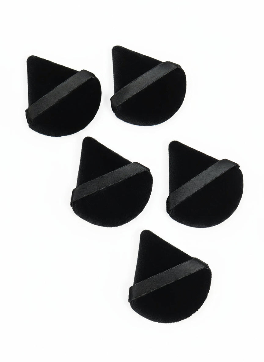 Éponge de Maquillage Triangulaire Noire en Velours