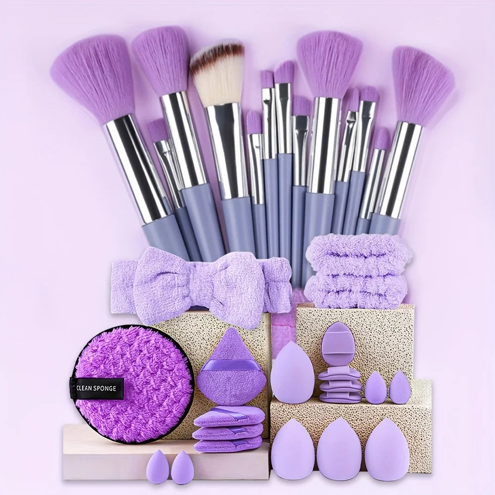 Ensemble Complet de Pinceaux de Maquillage 33 pièces –  | Poils Synthétiques Ultra-Doux