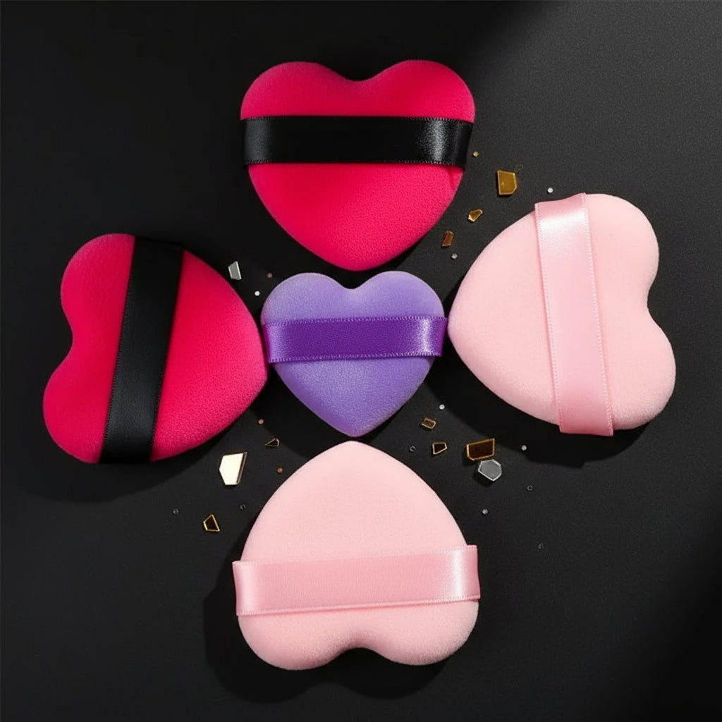 Éponge Maquillage Velours Coeur – Douce & Confortable