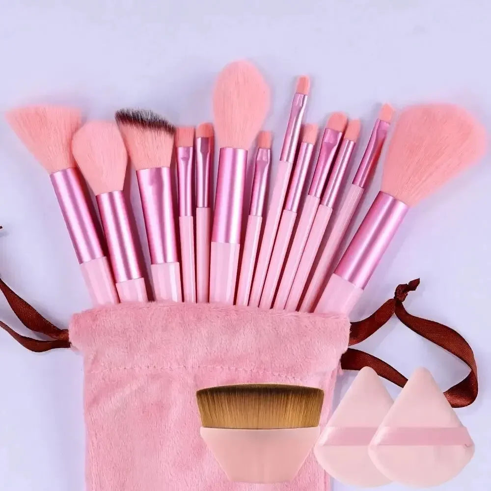 Set de 13 Pinceaux de Maquillage Professionnels – Poils Doux pour Teint, Poudre, Fard et Estompe