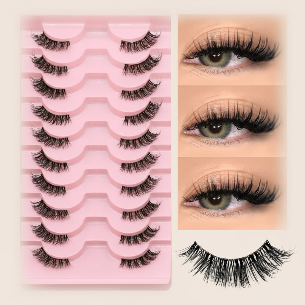 Faux Cils – Effet Wispy & Bande Transparente