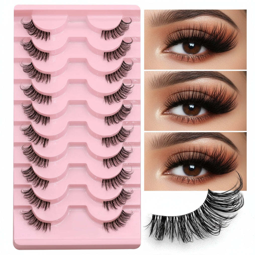 Faux Cils – Effet Wispy & Bande Transparente