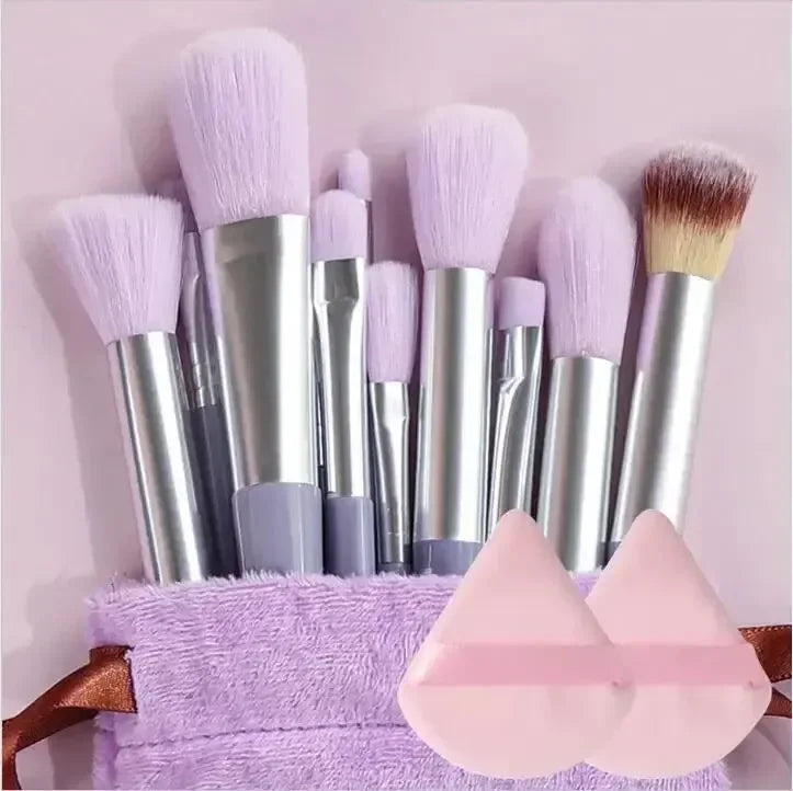 Set de 13 Pinceaux de Maquillage Professionnels – Poils Doux pour Teint, Poudre, Fard et Estompe