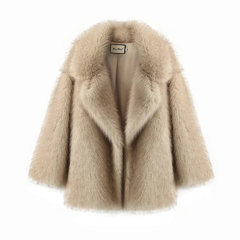 Veste Oversize en Fausse Fourrure Dégradée