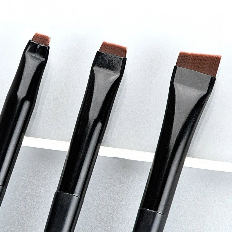 3 Pinceaux Eyeliner & Sourcils – Brosse Plate de Précision pour Maquillage des Yeux et du Contour