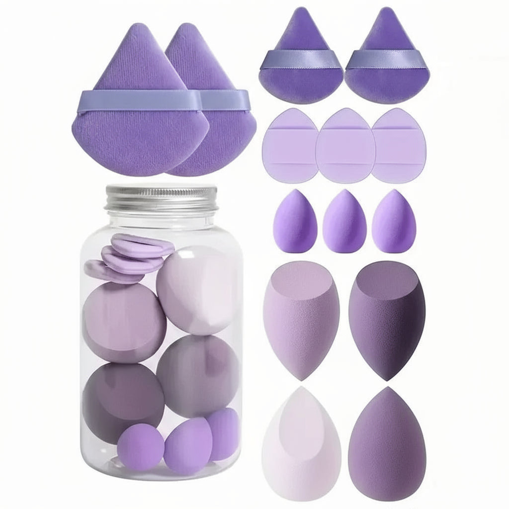 Lot de 12/14 Éponges de Maquillage Professionnelles – Beauty Blender Set Latex-Free, Multi-Usage