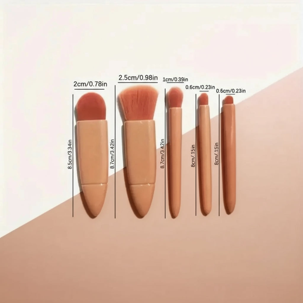 Pinceaux de Maquillage de Voyage – Brosse Ovale Douce et Compacte | Idéal pour Tous Types de Peau