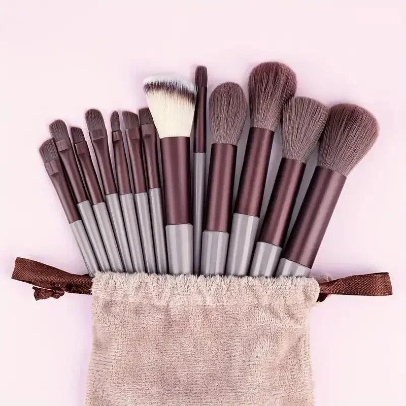 Set de 13 Pinceaux de Maquillage Professionnels – Poils Doux pour Teint, Poudre, Fard et Estompe