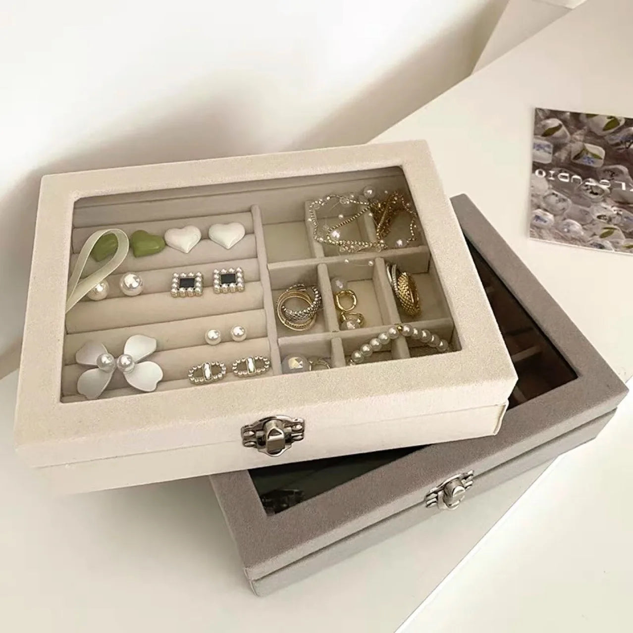 Organisateur Transparent pour Colliers, Bagues et Boucles d’Oreilles