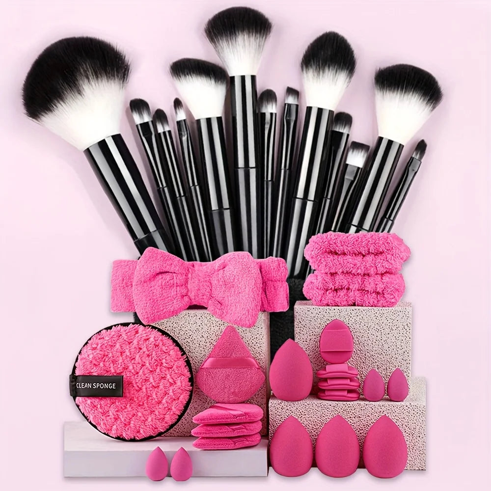 Ensemble Complet de Pinceaux de Maquillage 33 pièces –  | Poils Synthétiques Ultra-Doux
