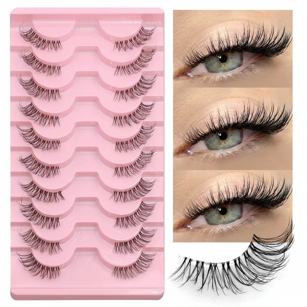 Faux Cils – Effet Wispy & Bande Transparente