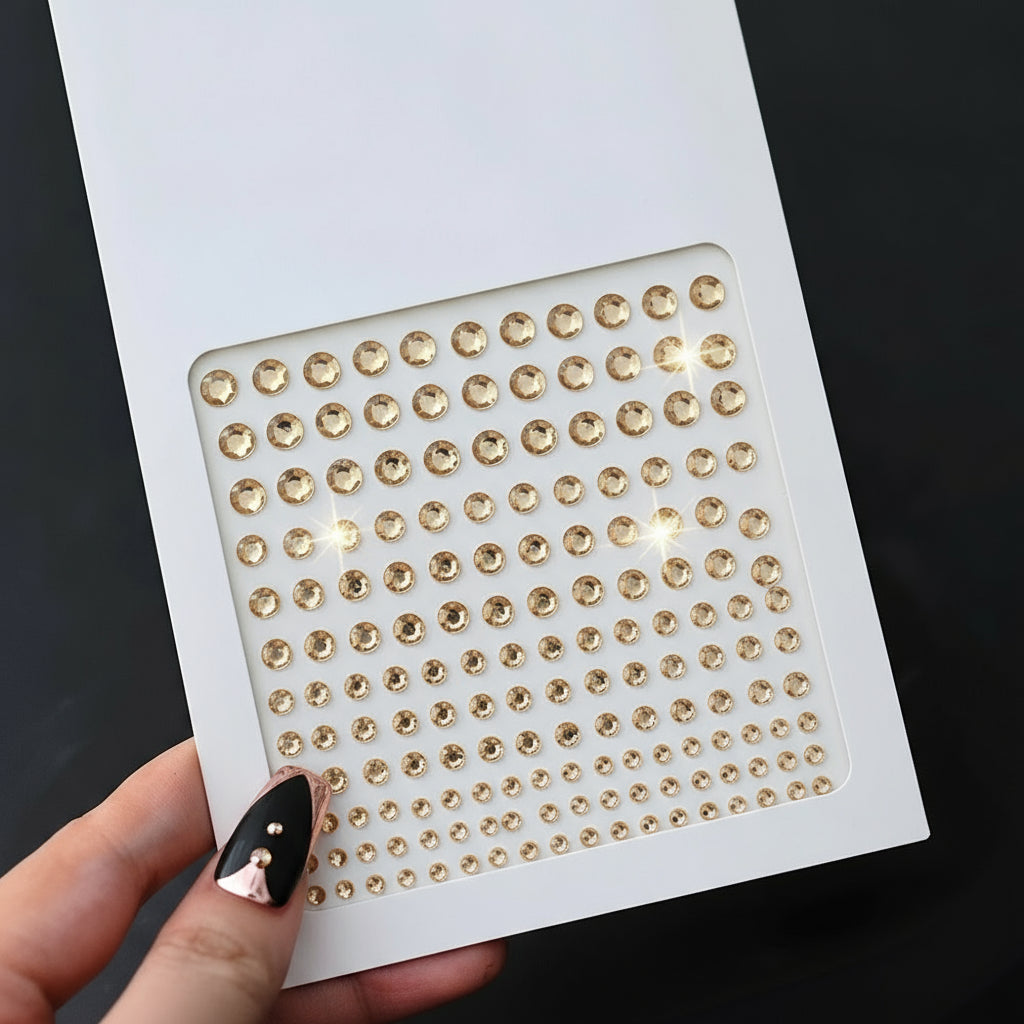 Plaquette de Strass 3D Colorés Autocollants pour Visage – Tatouages Éphémères Étincelants, Waterproof, Idéal Festival & Maquillage