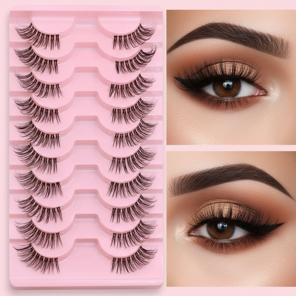 Faux Cils – Effet Wispy & Bande Transparente