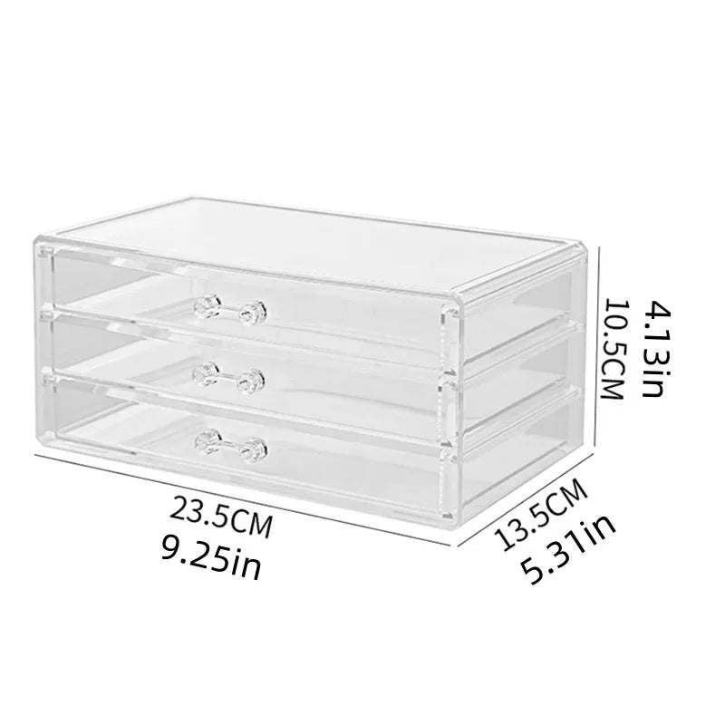 Organisateur Transparent à Tiroirs – Rangement Maquillage, Bijoux et Cosmétiques