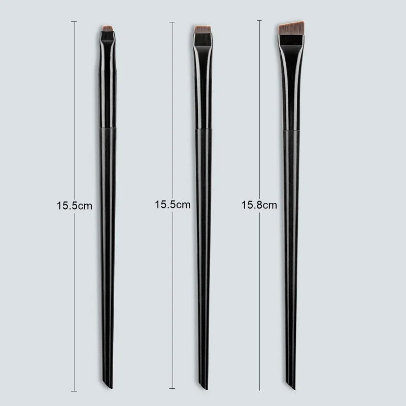 3 Pinceaux Eyeliner & Sourcils – Brosse Plate de Précision pour Maquillage des Yeux et du Contour