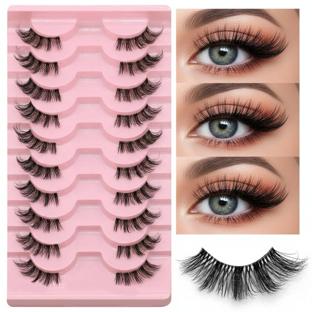 Faux Cils – Effet Wispy & Bande Transparente