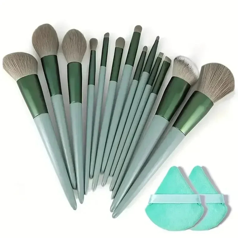 Set de 13 Pinceaux de Maquillage Professionnels – Poils Doux pour Teint, Poudre, Fard et Estompe