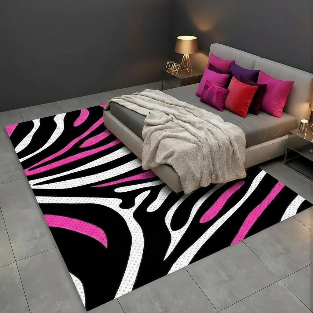 Tapis zébré coloré 3D