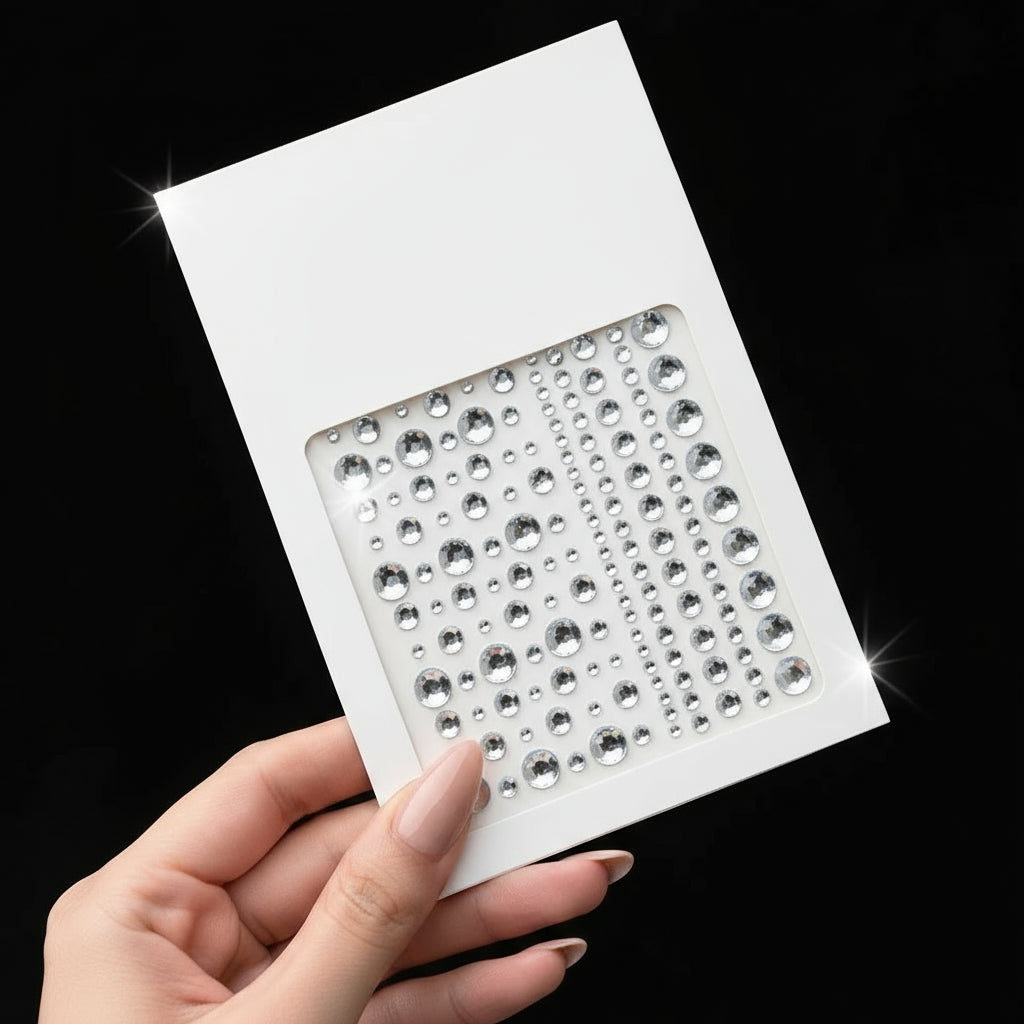 Plaquette de Strass 3D Colorés Autocollants pour Visage – Tatouages Éphémères Étincelants, Waterproof, Idéal Festival & Maquillage