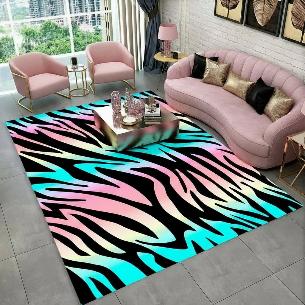Tapis zébré coloré 3D
