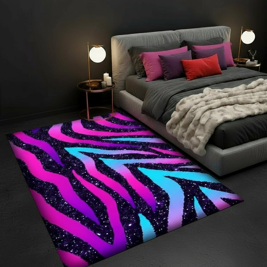Tapis zébré coloré 3D