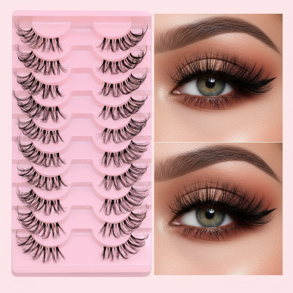 Faux Cils – Effet Wispy & Bande Transparente