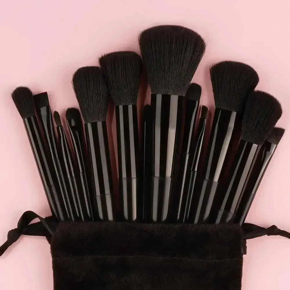 Set de 13 Pinceaux de Maquillage Professionnels – Poils Doux pour Teint, Poudre, Fard et Estompe