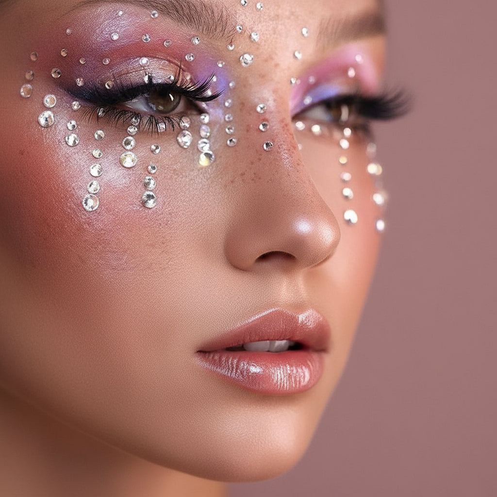 Plaquettes de Strass Autocollants 3D pour Visage & Yeux – Tatouages Éphémères Diamantés pour Maquillage