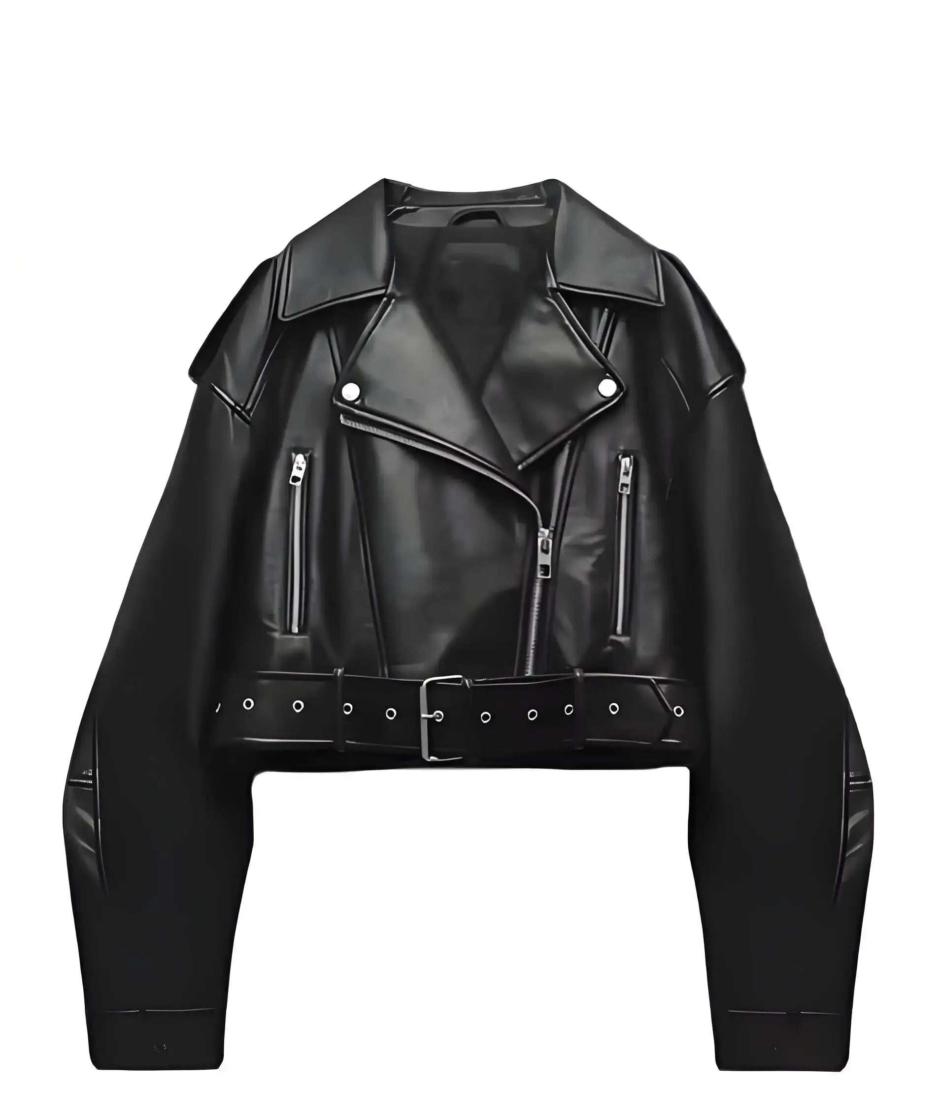 Veste courte oversize en similicuir vintage