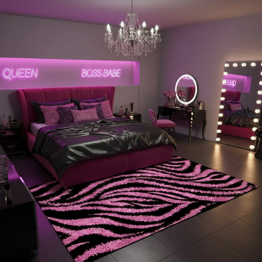 Tapis zébré coloré 3D