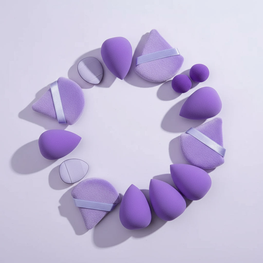 Lot de 12/14 Éponges de Maquillage Professionnelles – Beauty Blender Set Latex-Free, Multi-Usage