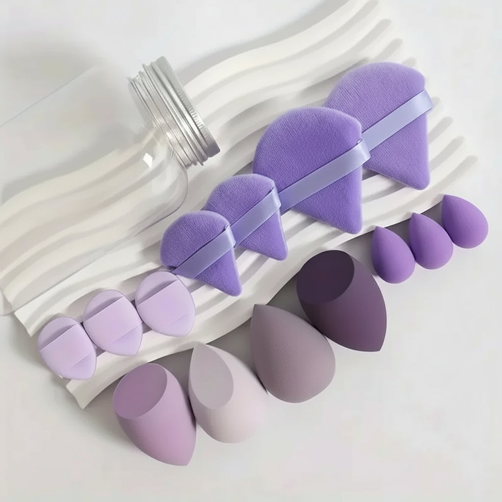 Lot de 12/14 Éponges de Maquillage Professionnelles – Beauty Blender Set Latex-Free, Multi-Usage