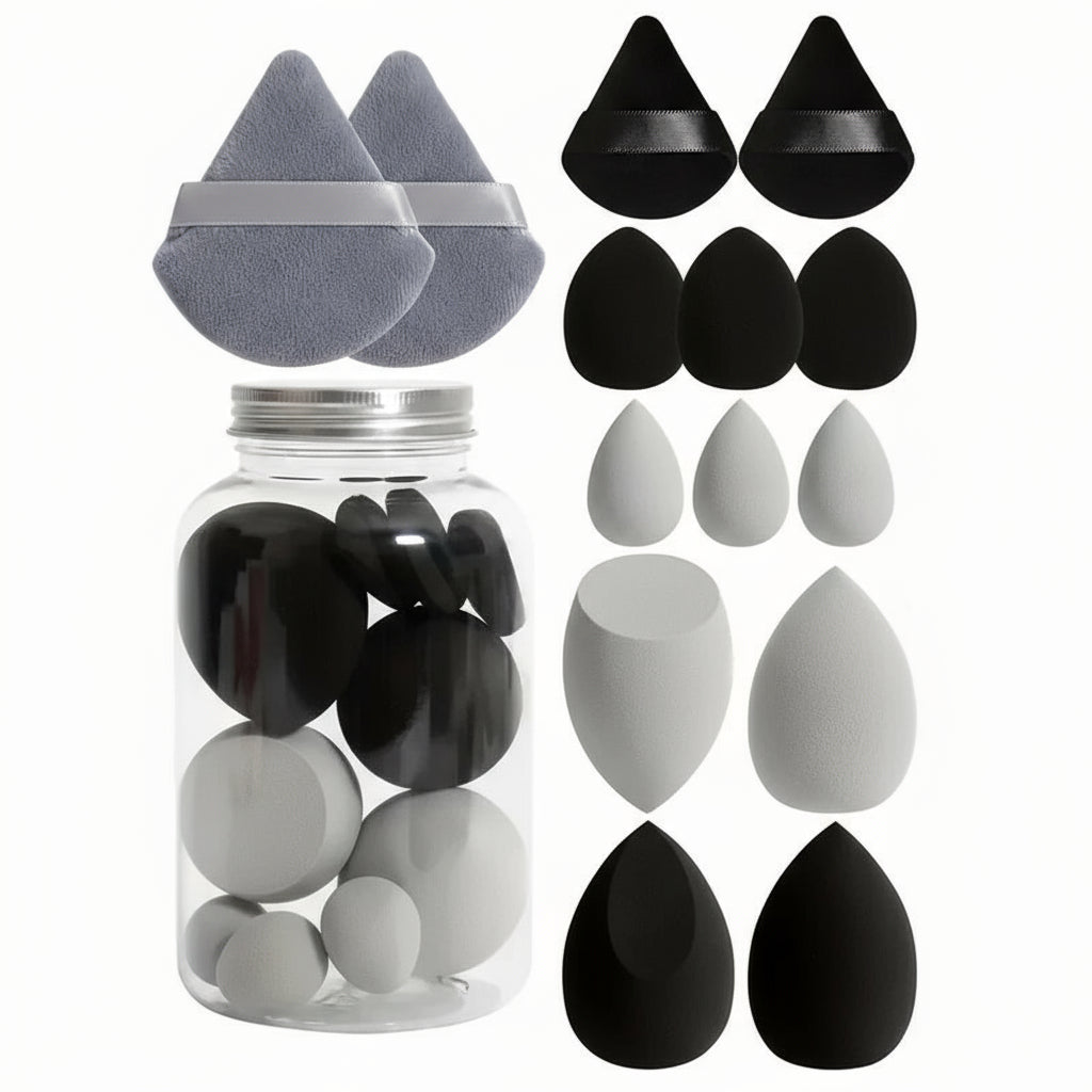 Lot de 12/14 Éponges de Maquillage Professionnelles – Beauty Blender Set Latex-Free, Multi-Usage