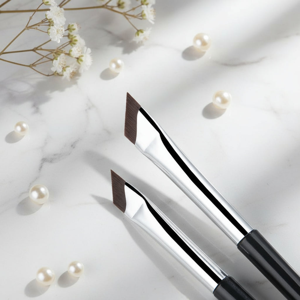 Pinceau Eyeliner Ultra-Fin à Lame – Pinceau Précis Angulaire Plat pour Sourcils et Détails Sous les Yeux