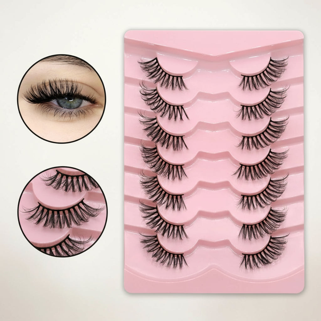 Faux Cils – Effet Wispy & Bande Transparente